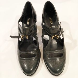 Fendi Green and Black heels